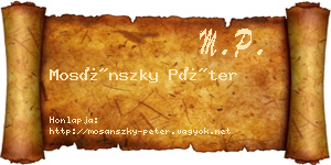 Mosánszky Péter névjegykártya